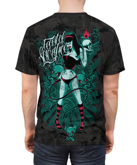 Gothic Pinup Witch Tee    'Taste of Misrule' Graphic All-Over Print Shirt 9 Toasted Styles