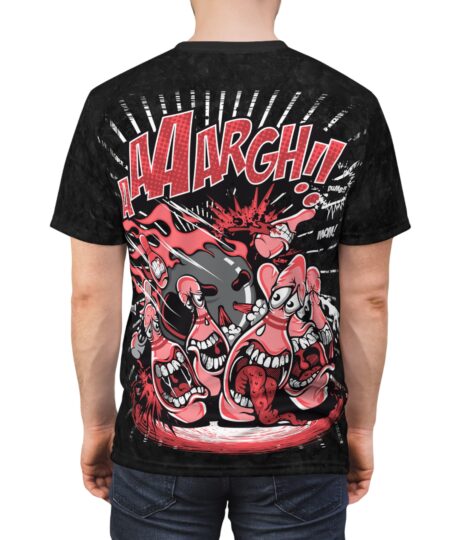 Graphic Tee    'AAARGH!!' Horror Cartoon All-Over Print T-Shirt 10 Toasted Styles