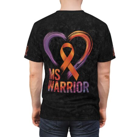 Comfortable MS Warrior Unisex All Over Print Tee - Celebrate Strength and Resilience – breathable cotton all-over design