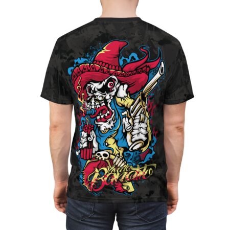 Alternative view of Skull Bandito Graphic All Over Print T-Shirt    Day of the Dead Cowboy
