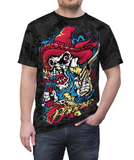 Skull Bandito Graphic Tee Day of the Dead Cowboy All-Over Print 9 Toasted Styles