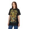 Yellow, orange, and green neon western skeleton graphic covers this oversized full print tee with a bold graphic.