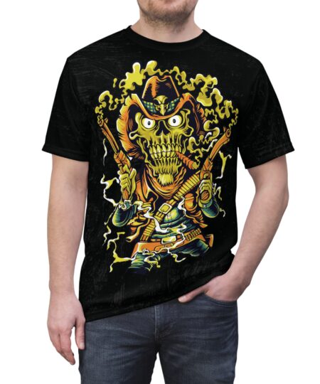Skull Cowboy Tee – Neon Western Skeleton Graphic Shirt 8 Toasted Styles