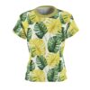 Tropical Monstera Women's Tee - Yellow & Green Leaf All-Over Print