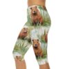 Watercolor Prairie Dog Pattern Capri Leggings for Women 9 Toasted Styles