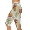 Women’s Capri Leggings with Watercolor Prairie Dogs Floral Print 8 Toasted Styles