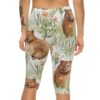 Women’s Capri Leggings with Watercolor Prairie Dogs Floral Print 7 Toasted Styles