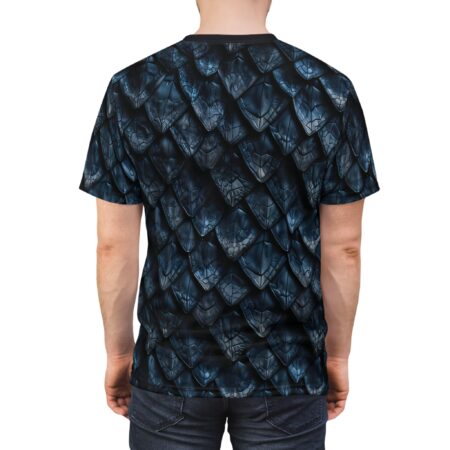 Bold Dragon Scale Graphic Tee — Blue Scales All-Over Print – high-quality graphic streetwear t-shirt