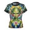 Galactic Goddess Women's Tee - Vibrant Alien Graphic T-Shirt, AOP Print, Unique Gift for Sci-Fi Lovers, Casual Wear, Statement Top