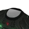 Dark green circuits and glowing red lights cover this sublimation graphic tee, depicting a futuristic mechanical design.