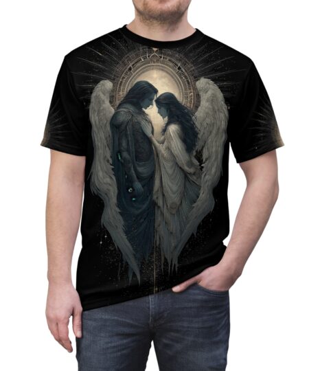 Romantic Angel Graphic Tee, Unisex Shirt, Cosmic Love Shirt, Spiritual Apparel, Gift for Couples, Unique Graphic Tee