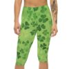 Stylish St Patrick's Day Clover Women’s Capri Leggings – soft and flexible women’s capri leggings - Main View