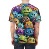 Premium Colorful Monster Print Unisex Tee for Fun Celebrations, Quirky Graphic Shirt, Novelty Gift for Kids & Adults, Playful Summer Wear – soft all-over print unisex tee