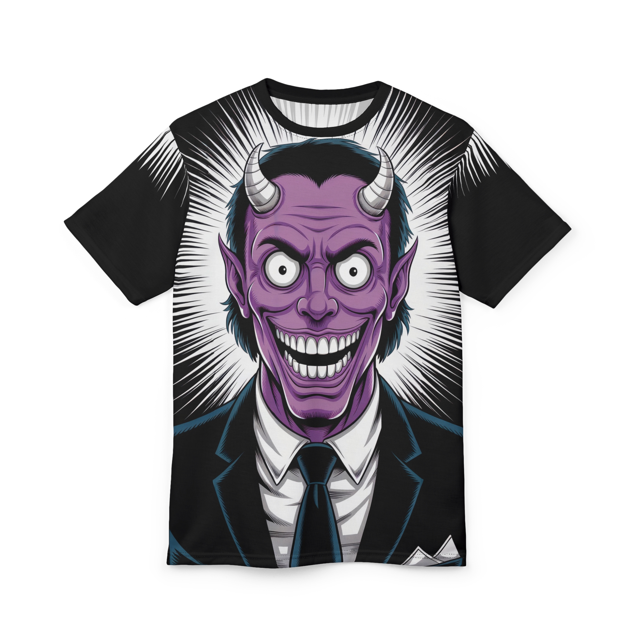 Demonic Graphic for Bold Souls - Unisex All Over Print T-Shirt - Image 2
