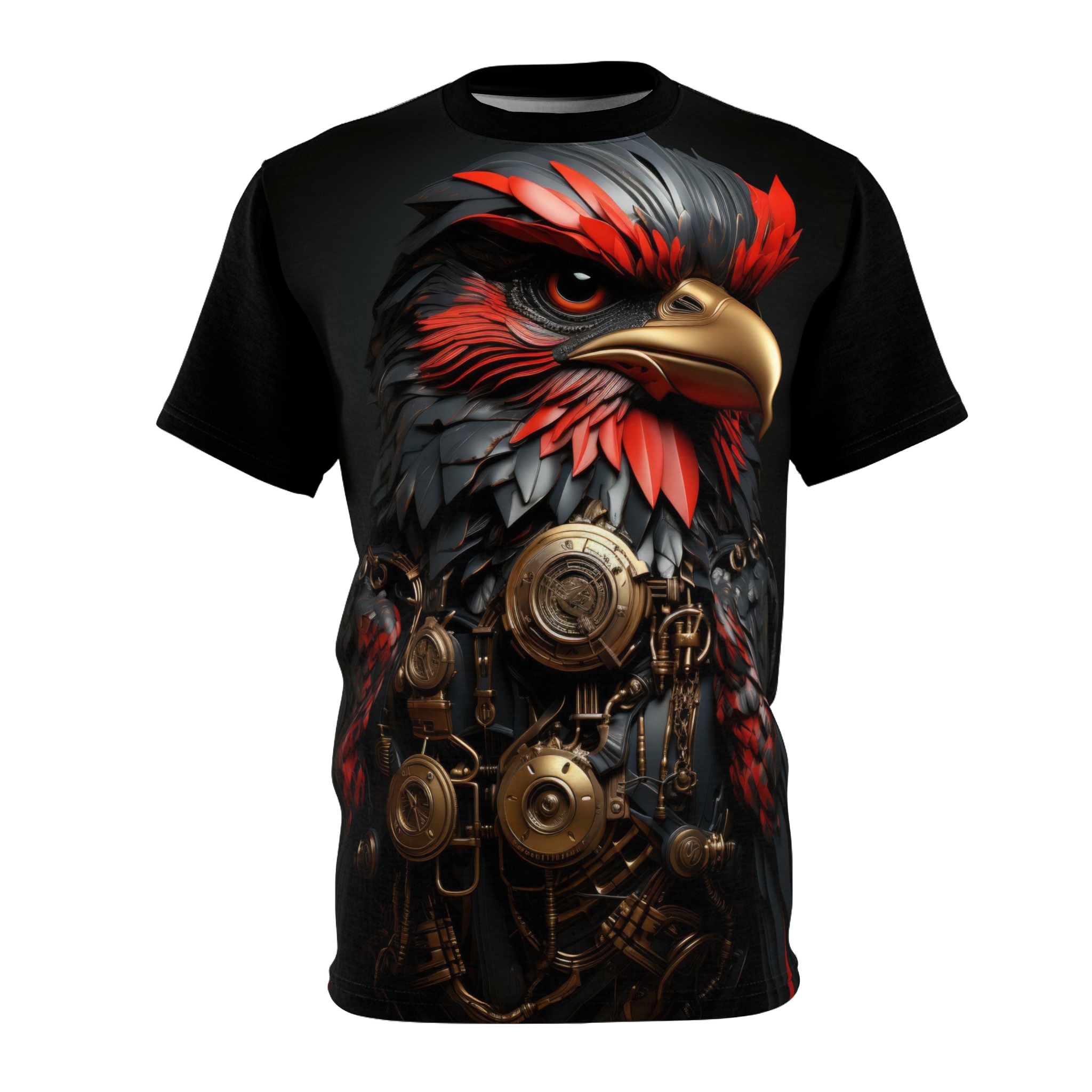 Steampunk Bird Tee - All Over Print T-Shirt Unisex T-Shirt - Unique Graphic ShirT - Image 6