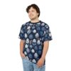 Vibrant Blue Floral Easter Egg AOP Tee, Unisex All Over Print T-Shirt, Easter T-Shirt V2 – eye-catching full print casual top