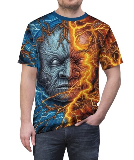 Fire And Ice Face Demon Tee - Perfect for Bold Fashion Lovers!