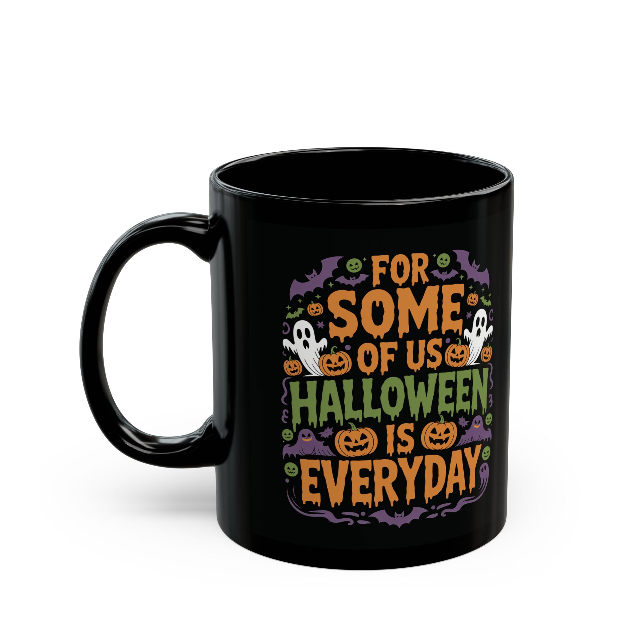 Durable Halloween Everyday Mug, Black Coffee Cup for Spooky Lovers, Fun Gift for Halloween Fans – microwave-safe ceramic cup