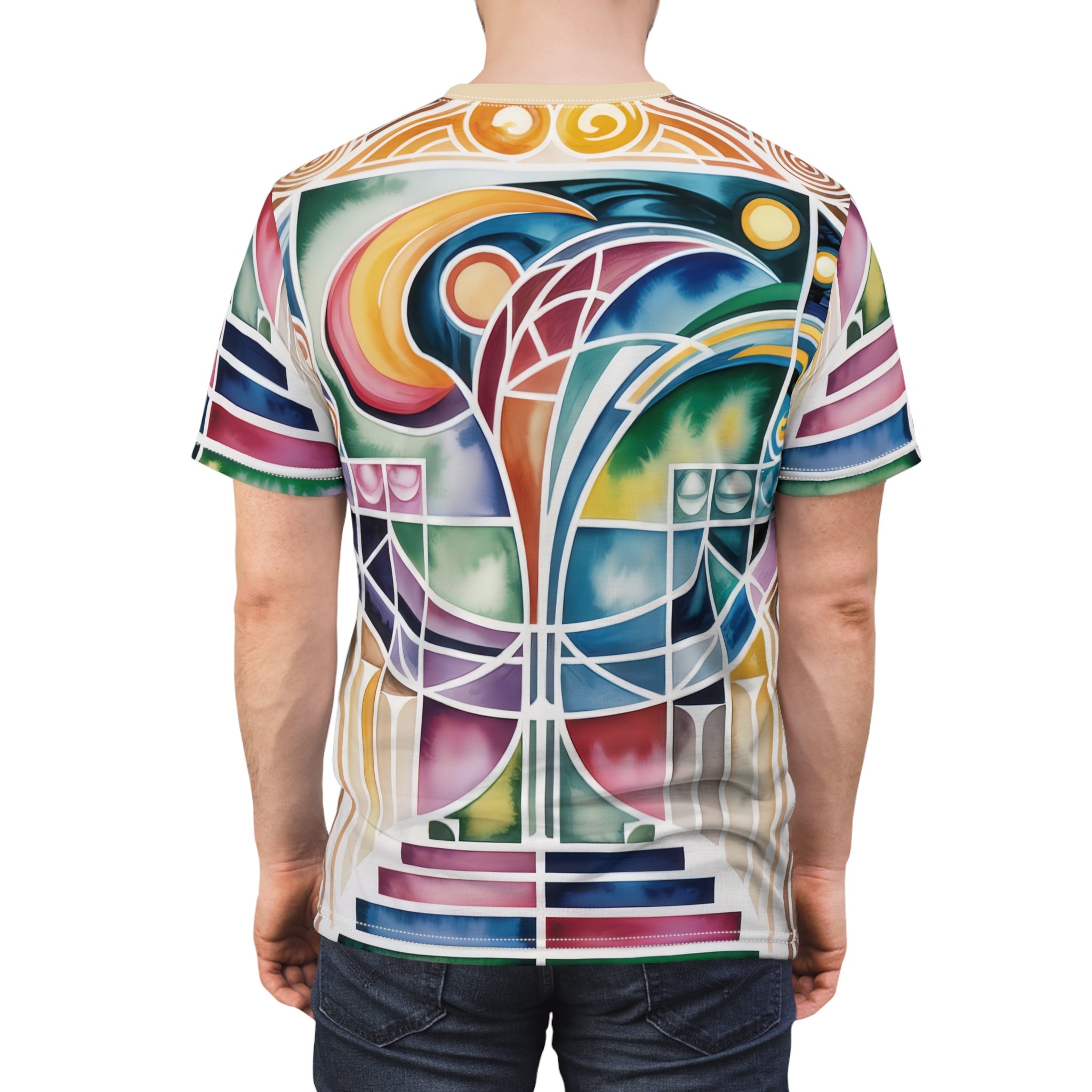 Vibrant Vibrant Unisex All Over Print Tee - Artistic Pattern, Graphic T-Shirt, Retro Style, Summer Fashion, Casual Wear – eye-catching full print casual top