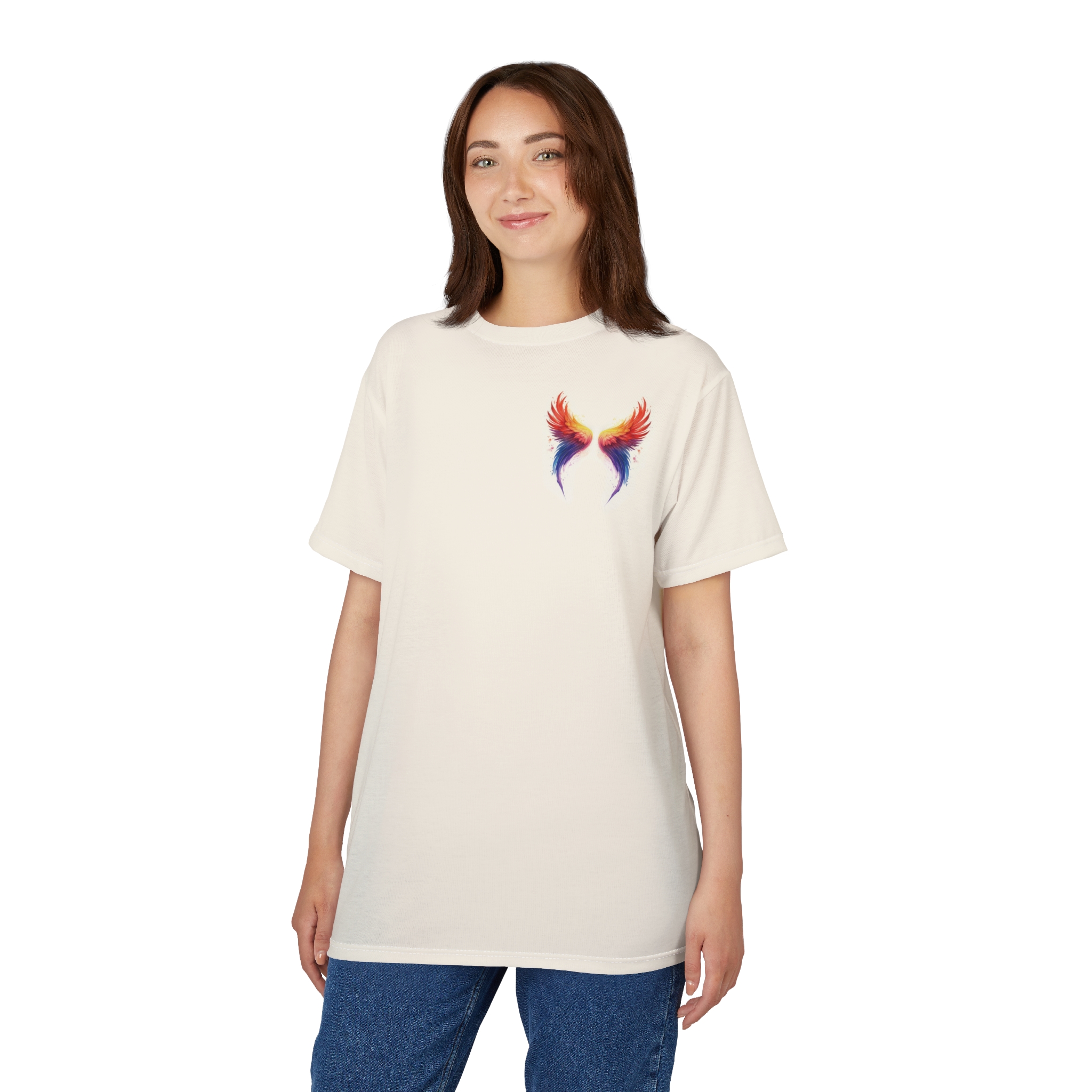 Vibrant Angel Wings Unisex Tee, Boho Shirt, Unique Graphic T-Shirt, Spiritual Apparel - Image 5