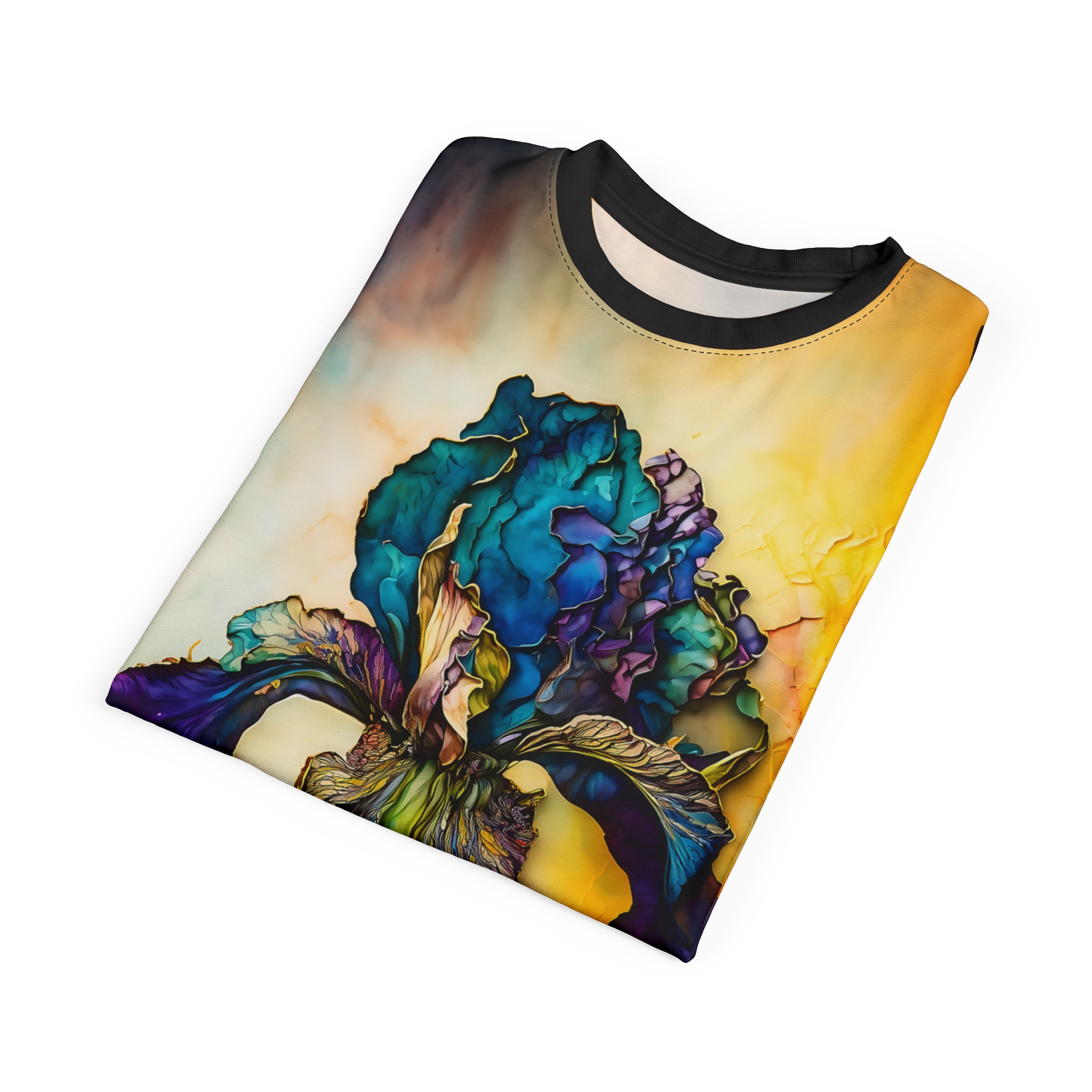 Vibrant Iris Floral Unisex Tee - Nature Lover All Over Print T-Shirt - Image 8