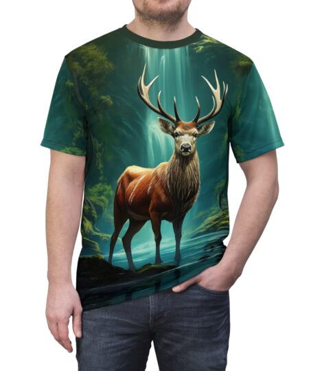 Majestic Stag AOP Tee - Nature Lover's Unisex Shirt, Wilderness Apparel