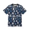 Vibrant Blue Floral Easter Egg AOP Tee, Unisex All Over Print T-Shirt, Easter T-Shirt V2 – eye-catching full print casual top