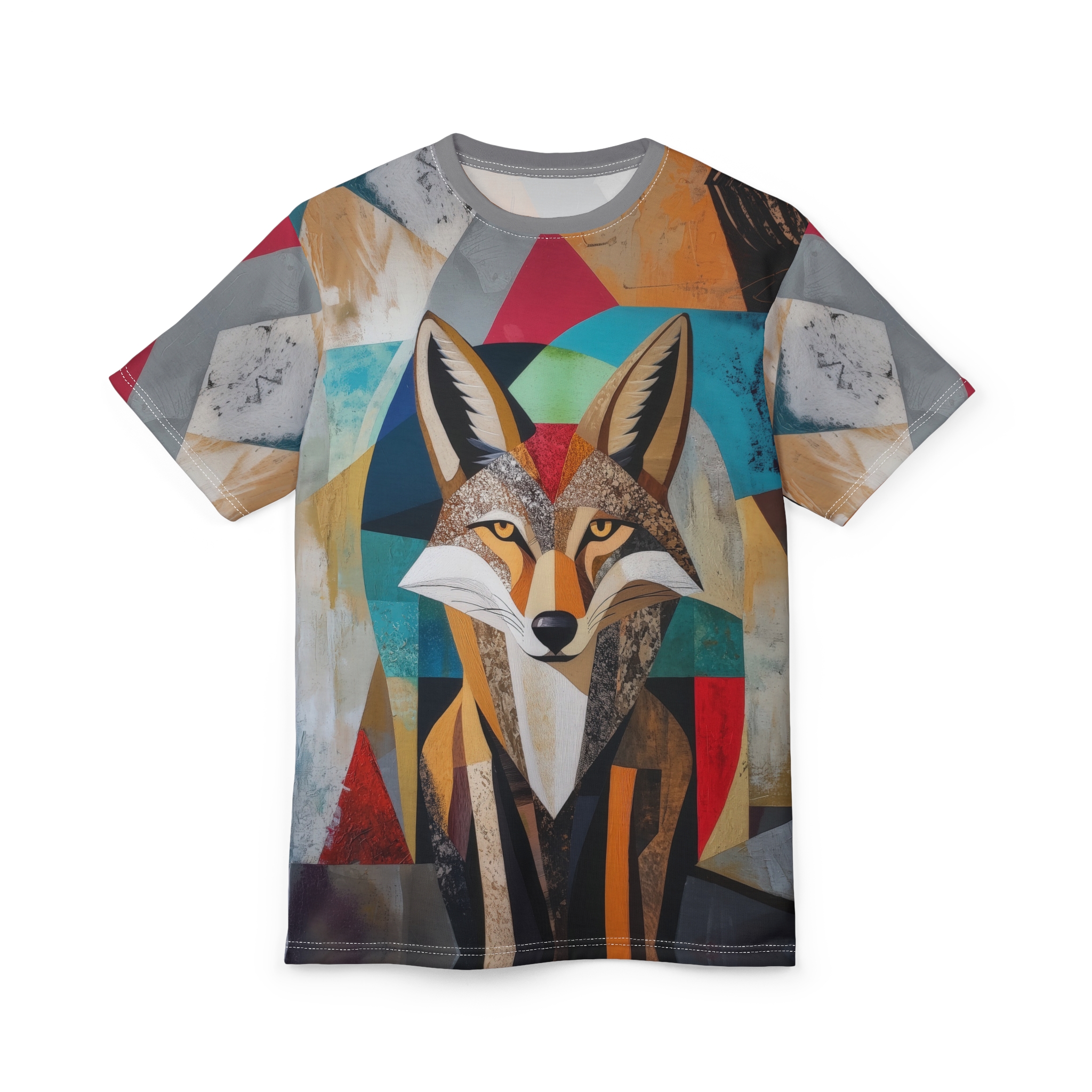 Stylish Wolf Graphic All Over Print T-Shirt - Unique Animal Print T-Shirt - Image 3