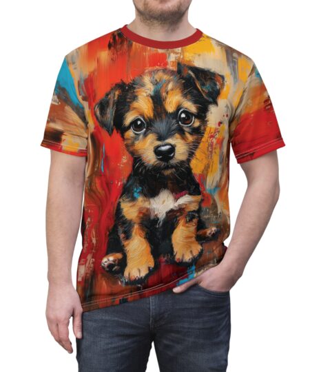 Colorful Dog Art Unisex All Over Print Tee - Perfect for Dog Lovers