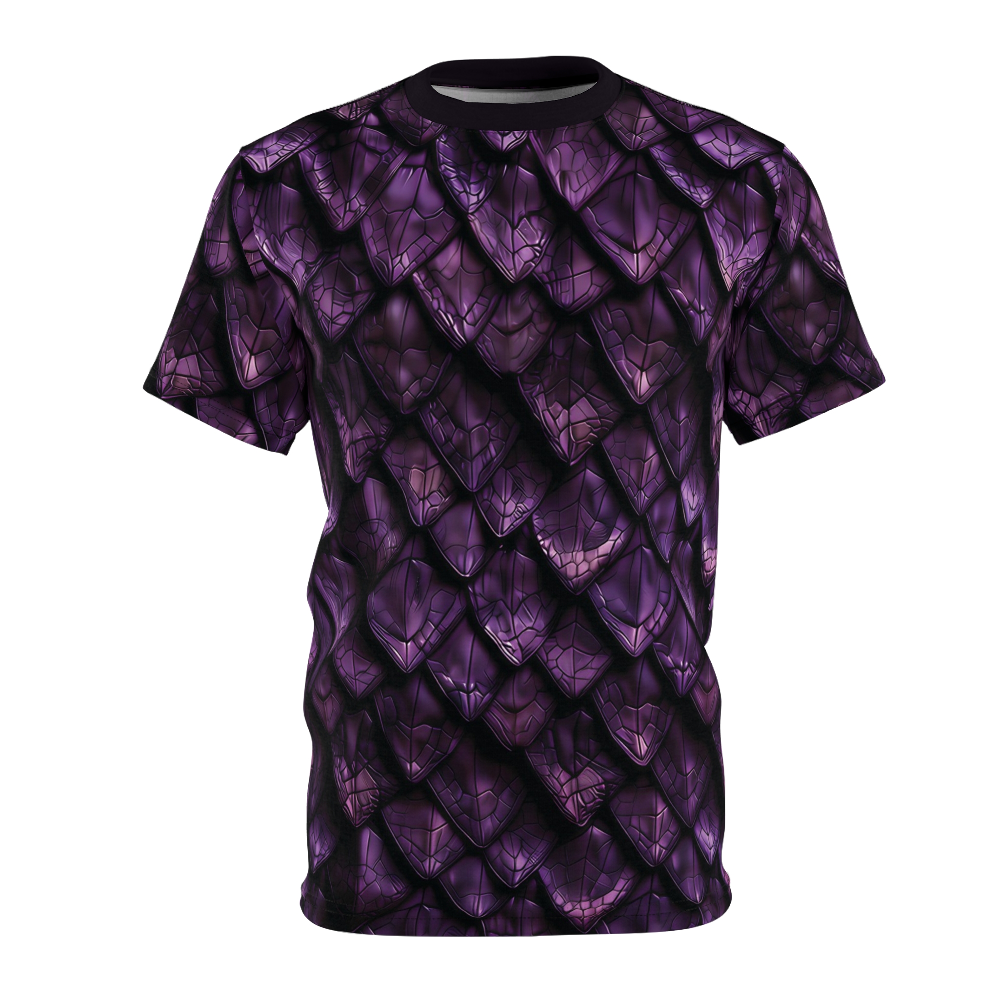 Dragon Scale Armour Tee — Purple Scales All-Over Print Shirt - Image 3