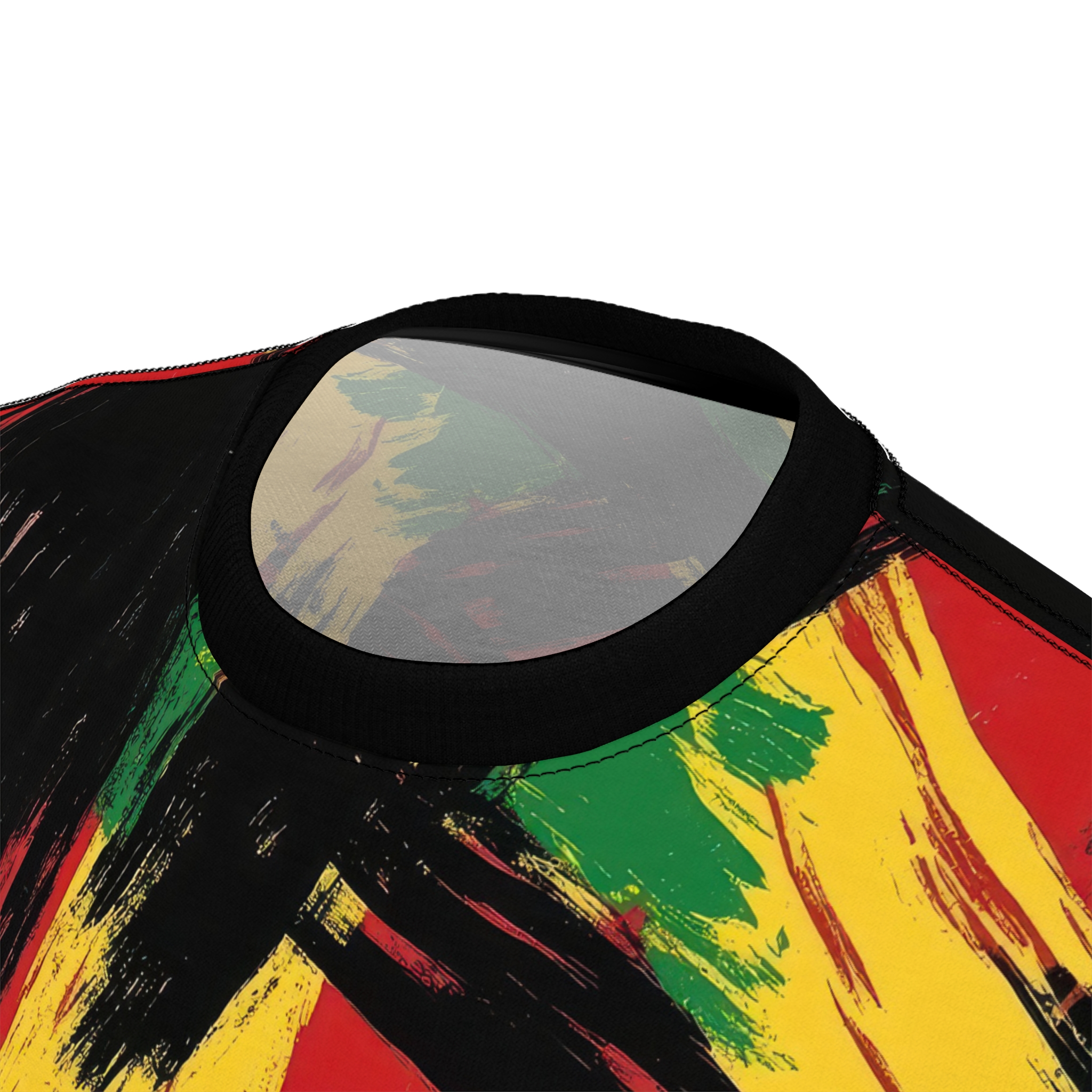 Bold Vibrant Unisex All Over PrintTee - Bold Red, Yellow & Green Design for Everyday Rasta Style – high-quality graphic streetwear t-shirt