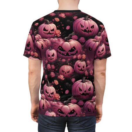 Stylish Halloween Pumpkin Floral Unisex All Over Print Tee – durable everyday unisex apparel