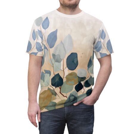 Premium Nature-Inspired Unisex Tee - Leafy Print T-Shirt, Casual Wear – soft all-over print unisex tee