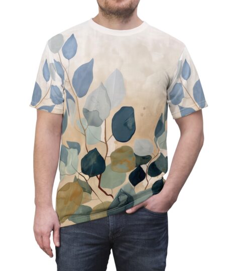 Nature-Inspired Unisex Tee - Leafy Print T-Shirt, Casual Wear