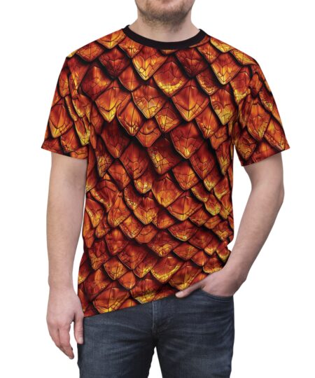 Dragon Scale Tee — Fiery Red All-Over Print Shirt
