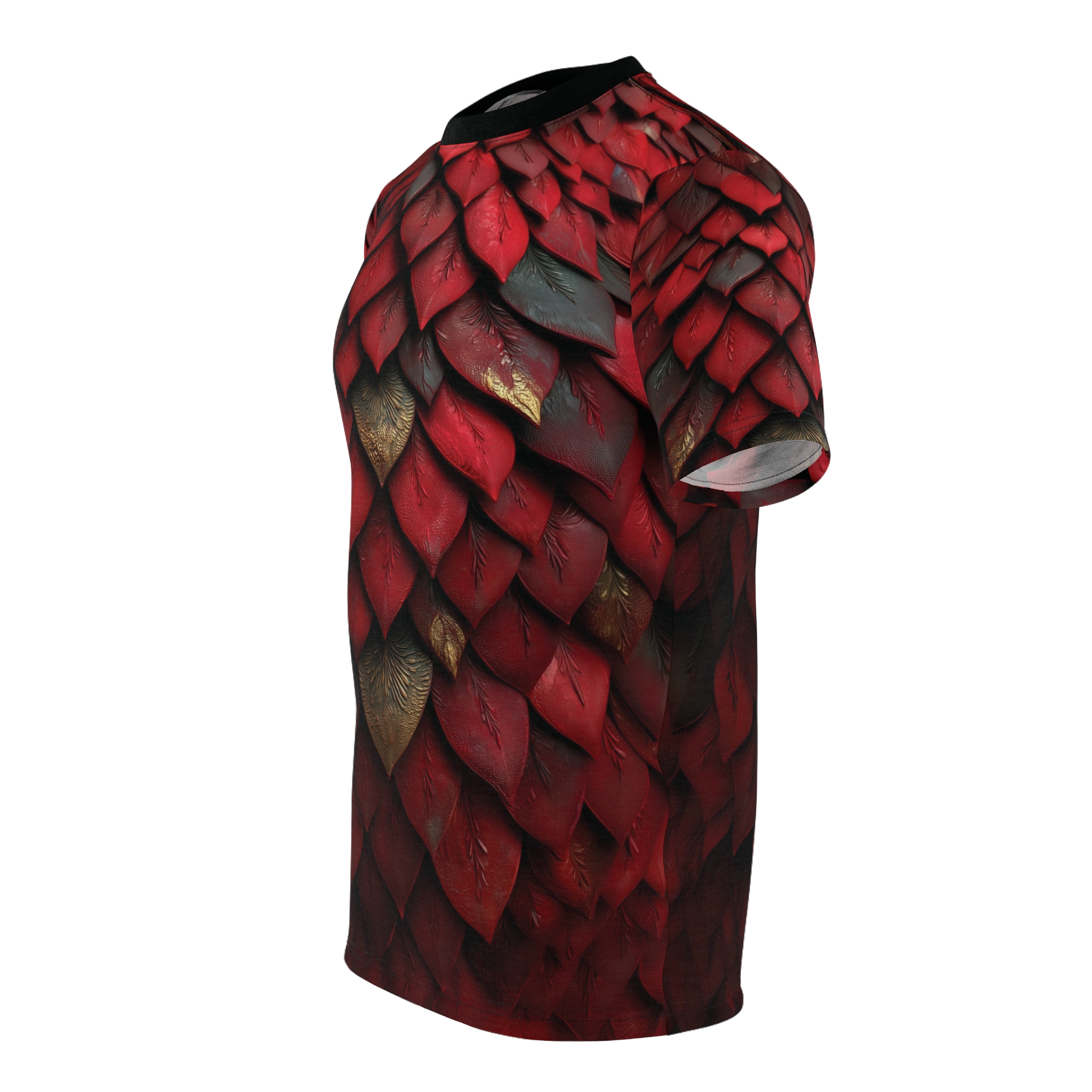 Red Dragon Scale Armor Tee — All-Over Print Fantasy Scales Shirt - Image 5