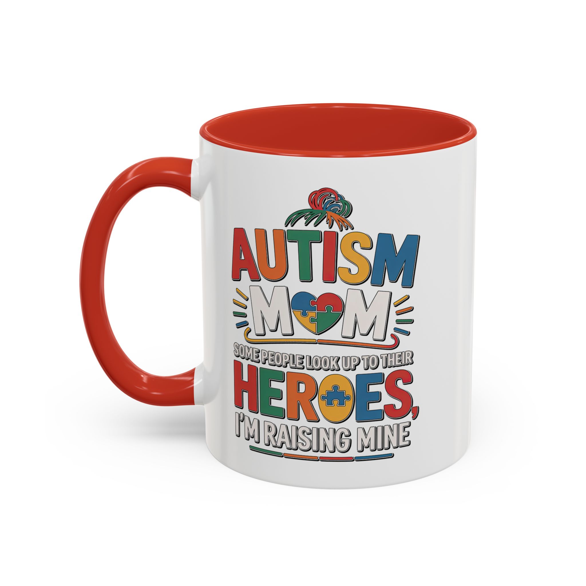 Durable Autism Mom Coffee Mug, Supportive Gift for Mothers, Special Needs Awareness, Mother's Day Assorted Colors – microwave-safe ceramic cup