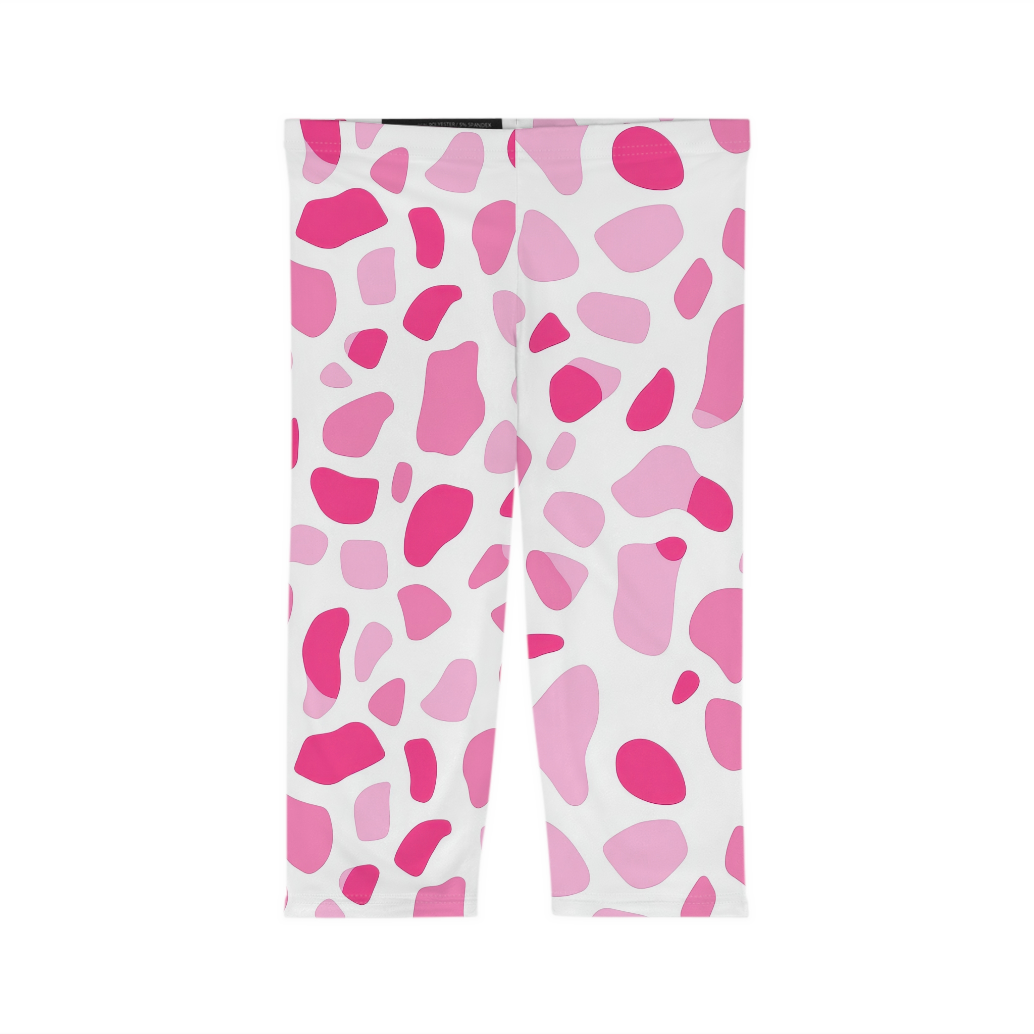 Sleek Trendy Pink Pattern Women’s Capri Leggings – breathable activewear capri leggings - Detail View 2