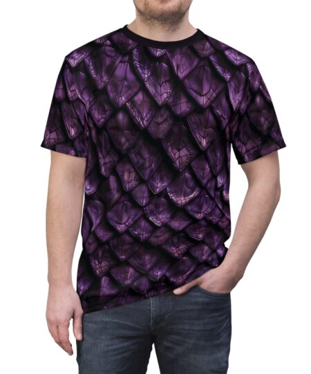 Dragon Scale Armour Tee — Purple Scales All-Over Print Shirt