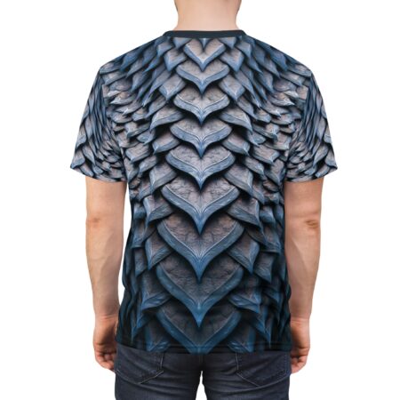 Comfortable Organic Dragon-Scale Armor  Leaf Texture – Blue All-Over Print T-Shirt – breathable cotton all-over design