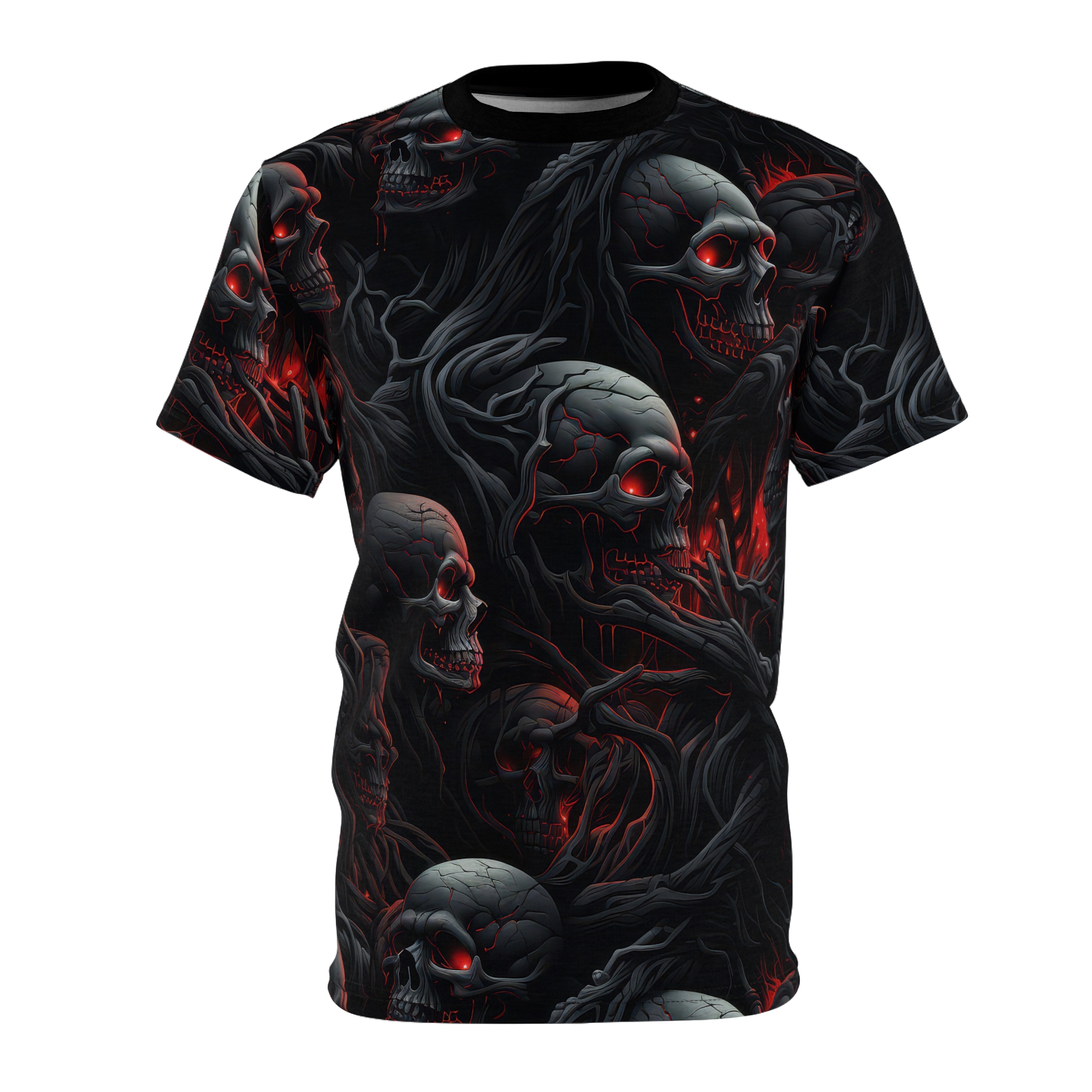 Gothic Skull All Over Print Unisex Tee - Dark Fantasy Design - Image 3