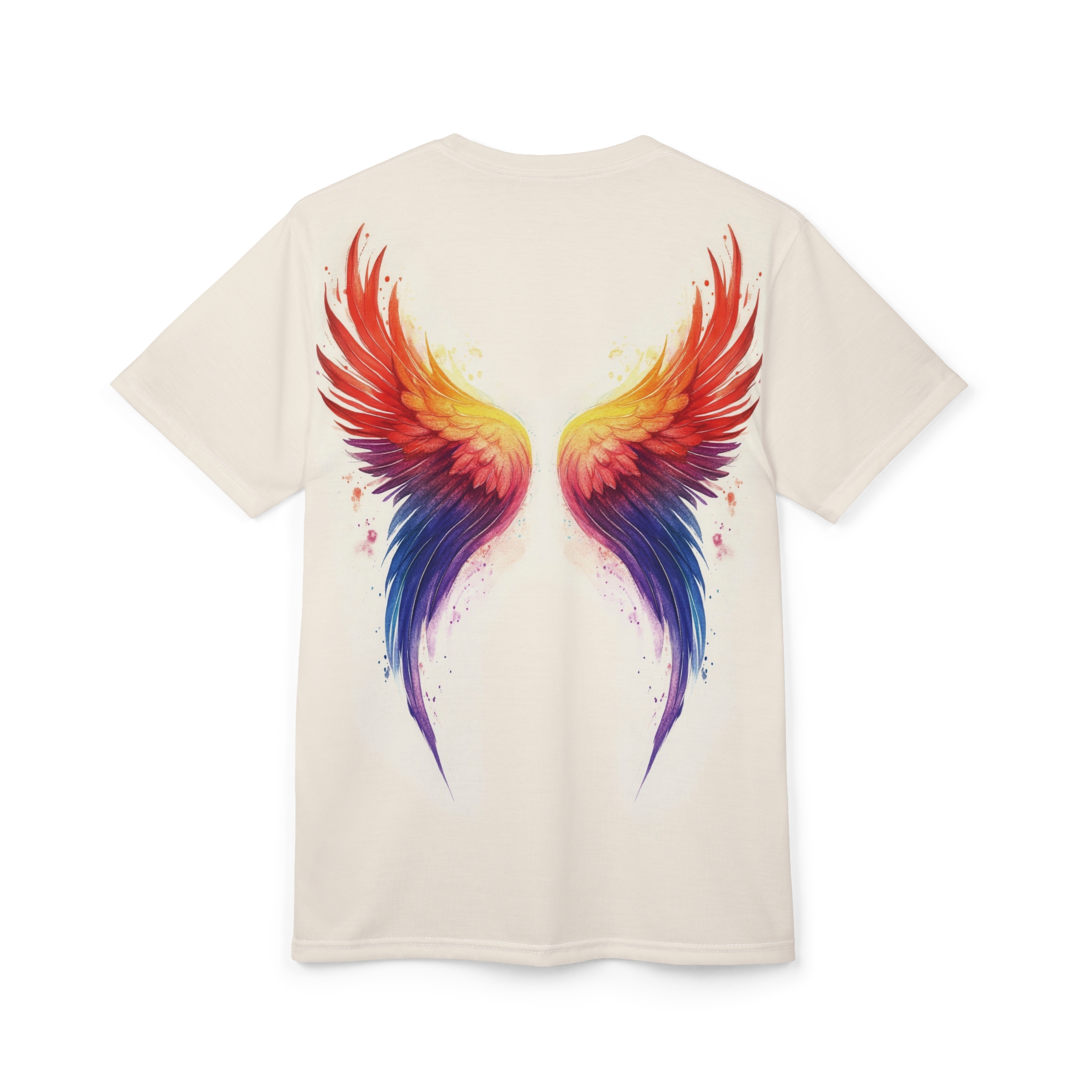 Vibrant Angel Wings Unisex Tee, Boho Shirt, Unique Graphic T-Shirt, Spiritual Apparel - Image 4
