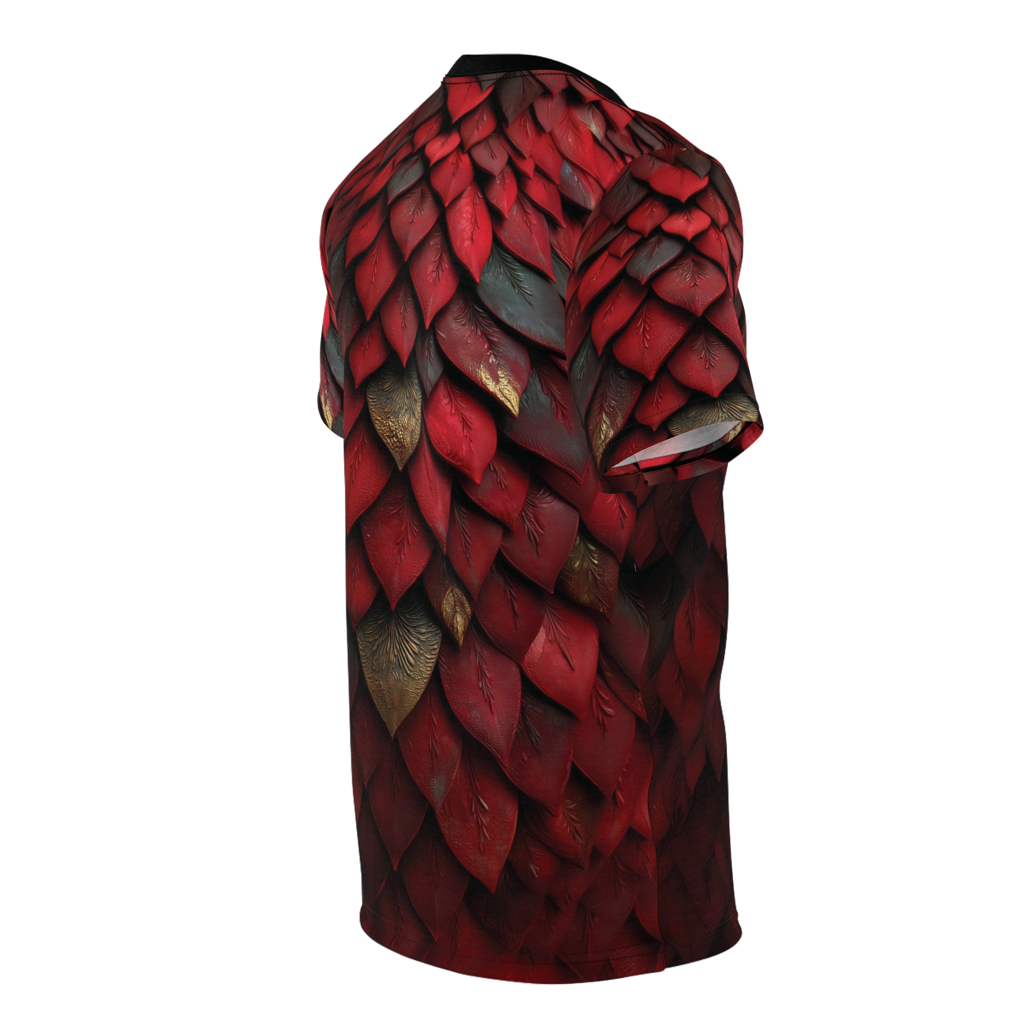 Red Dragon Scale Armor Tee — All-Over Print Fantasy Scales Shirt - Image 4