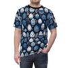 Vibrant Blue Floral Easter Egg AOP Tee, Unisex All Over Print T-Shirt, Easter T-Shirt V2 – eye-catching full print casual top