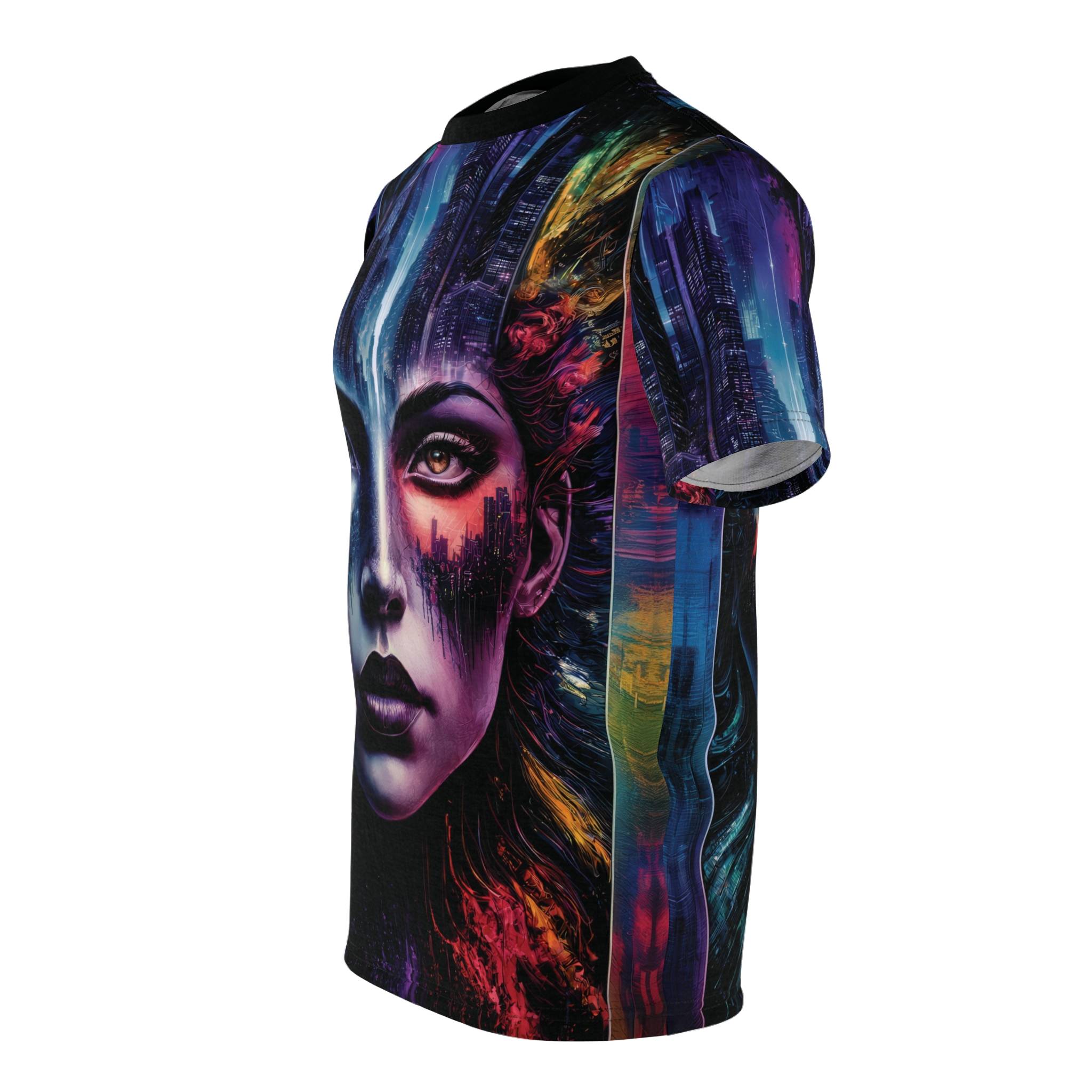 Vibrant Art Tee, Unisex Graphic T-Shirt, Unique AOP T-Shirt, Colorful Fashion Top - Image 5