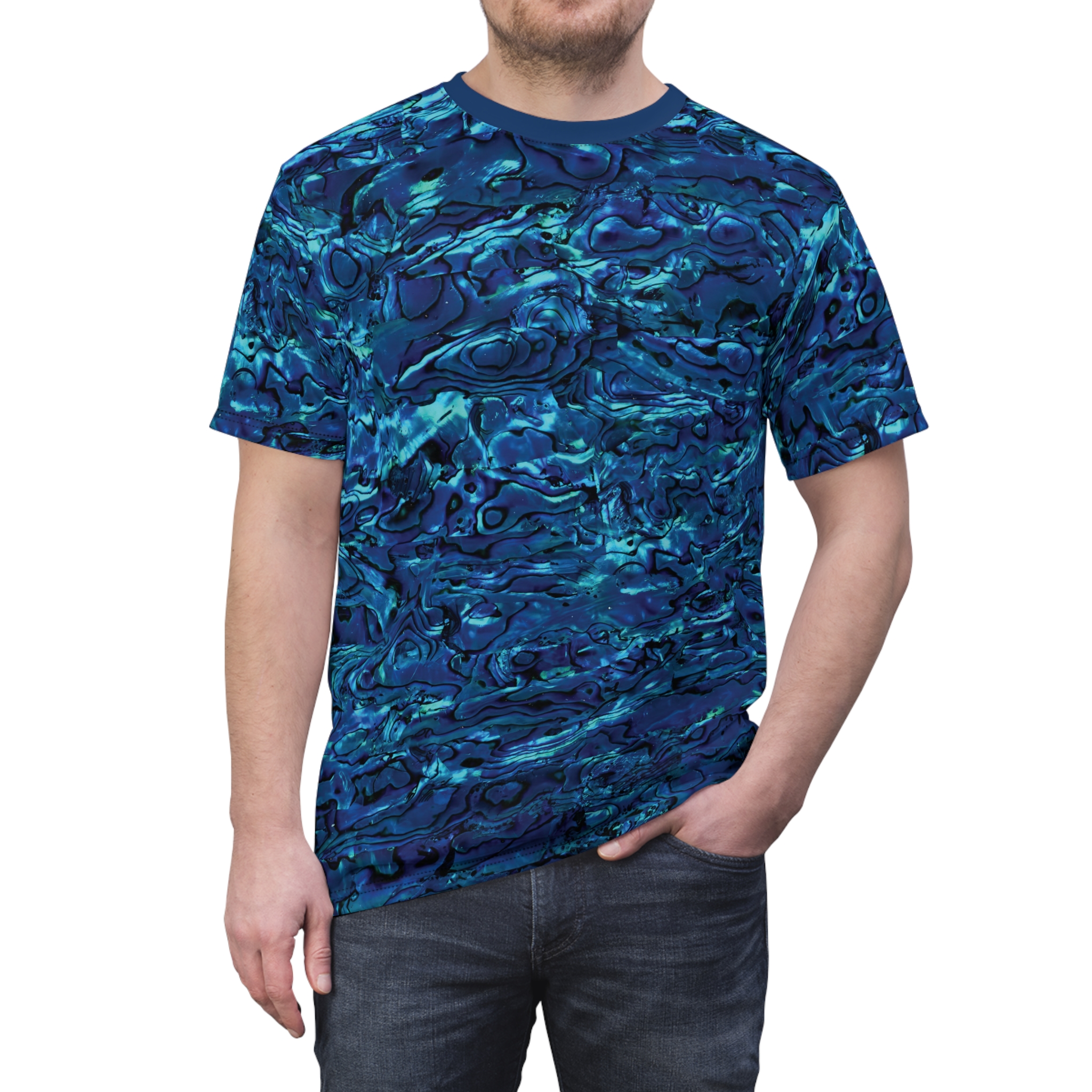 Abalone Paua Unisex All Over Print Tee, Colorful Graphic Shirt, Beachwear