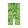 Stylish St Patrick's Day Clover Women’s Capri Leggings – soft and flexible women’s capri leggings - Detail View 2