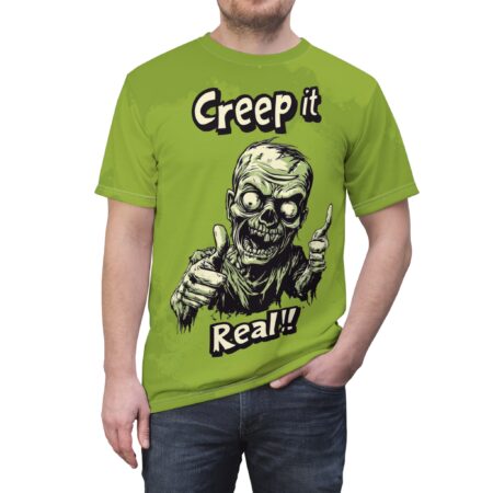 Stylish Creepy Zombie Graphic Tee, Perfect for Halloween Parties, Horror Fans, Unique Gift for Fans of Spooky Vibes, Costume Wear, Everyday Fun – durable everyday unisex apparel