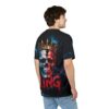 Blue smoke and red/white skull graphics cover this oversized full print tee, with a golden crown and dripping red letters spelling