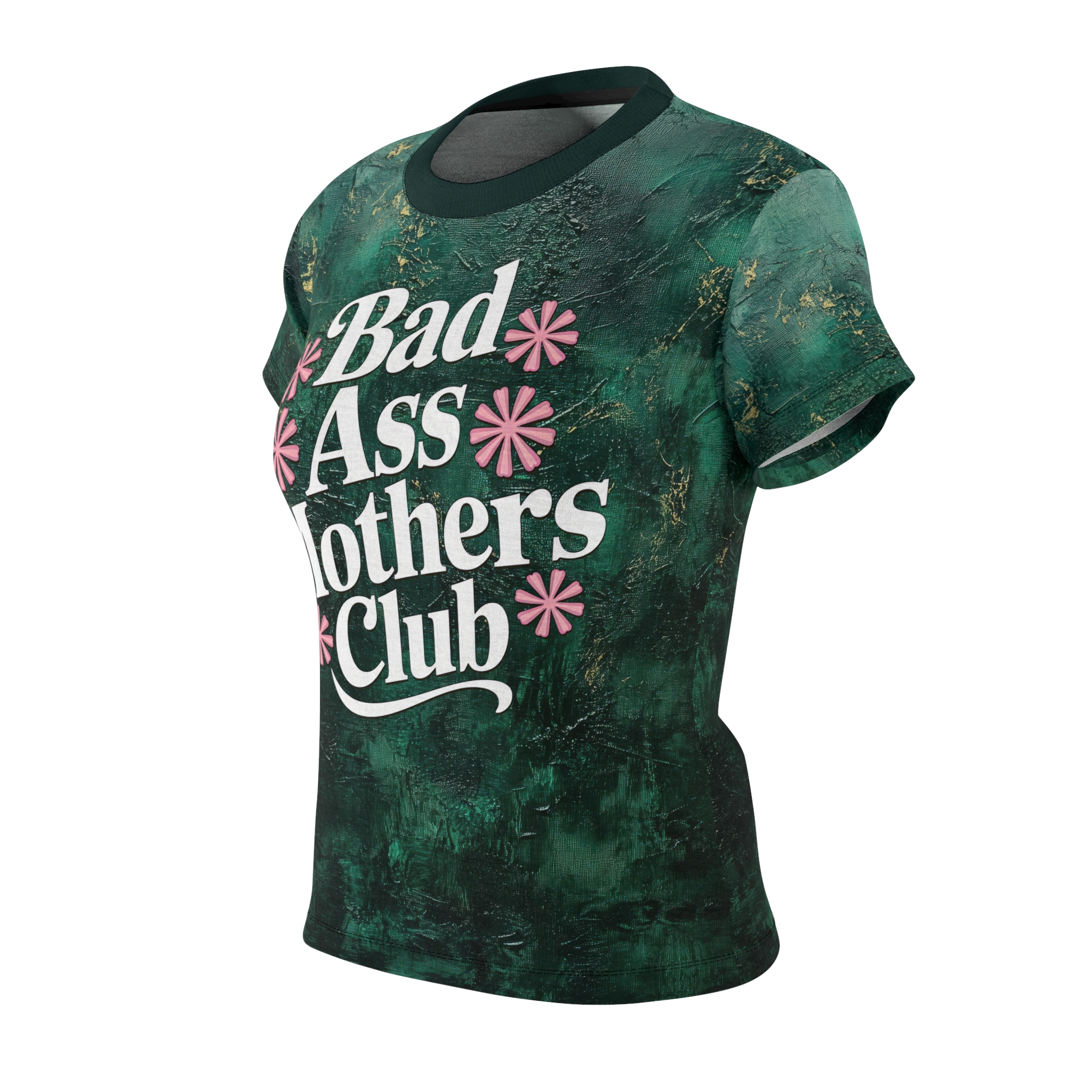 Bad Ass Mothers Club Tee - Empowering Women's All Over Print Shirt Green - Image 3
